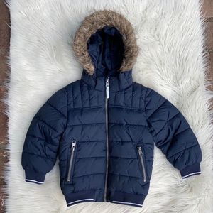 H&M Hooded Blue Puffer Jacket Size 3-4 Year Old